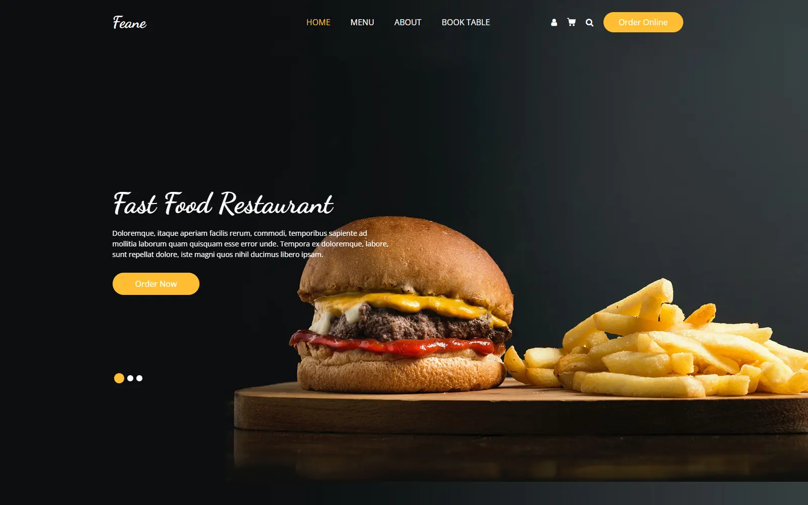Fast Food Restaurant website preview