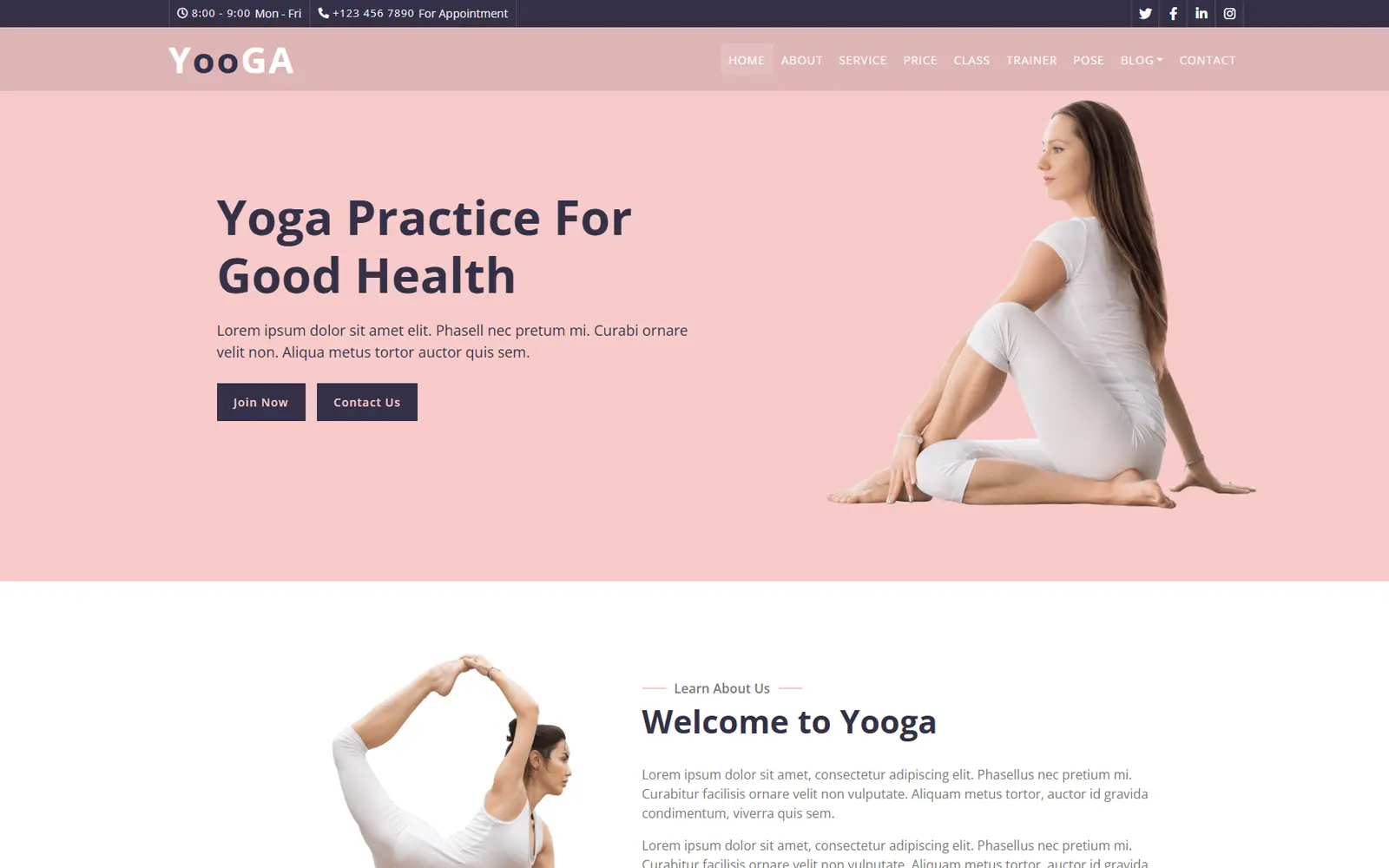 Yoga Studio website preview